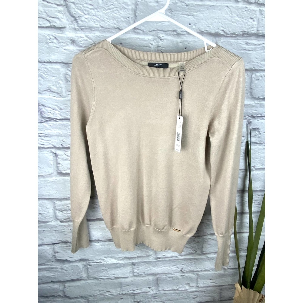 T Tahari Beige Sweater, NWT, XS
